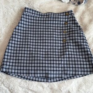 Hollister Yellow and Black Plaid Mini Skirt